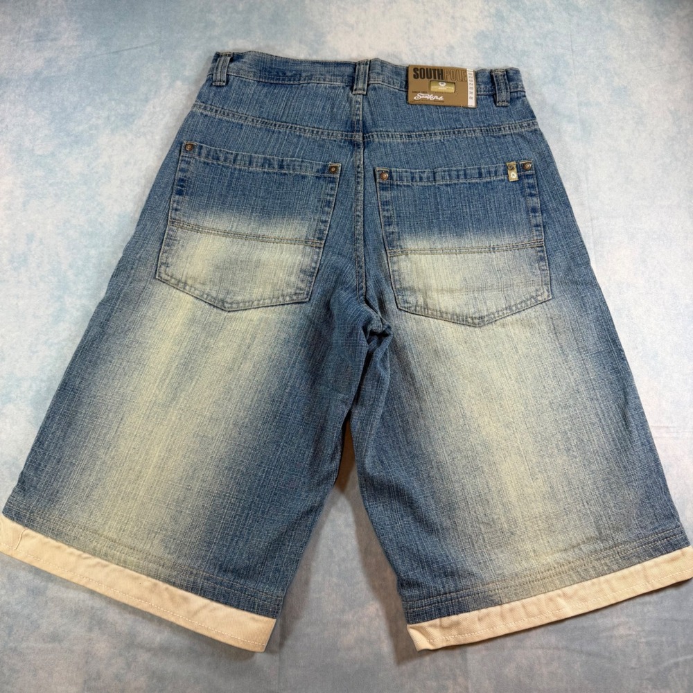 Southpole Denim Shorts Mens 34 Blue Excellent Baggy Y2K Streetwear Fade Long